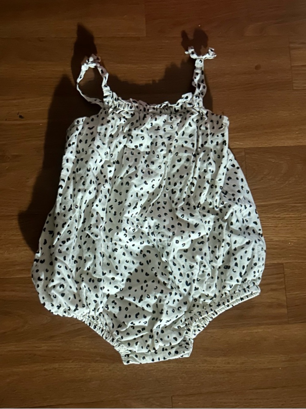 White Flintstones Pebbles style Bubble One-Piece Romper for Kids 6/12mo Haloween